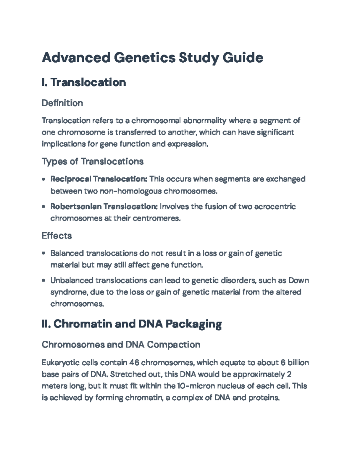 Advanced Genetics Study Guide (GEN 301): Chromatin & Transcription ...