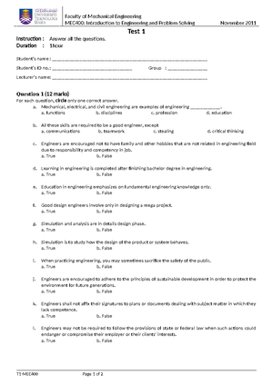 Assignment #2 EPSM - MEC400 End of Chapter Assignment Assignment No. 2 ...