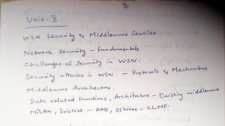 Unit 5: WSN Security Challenges & Middleware Services Notes - Studocu