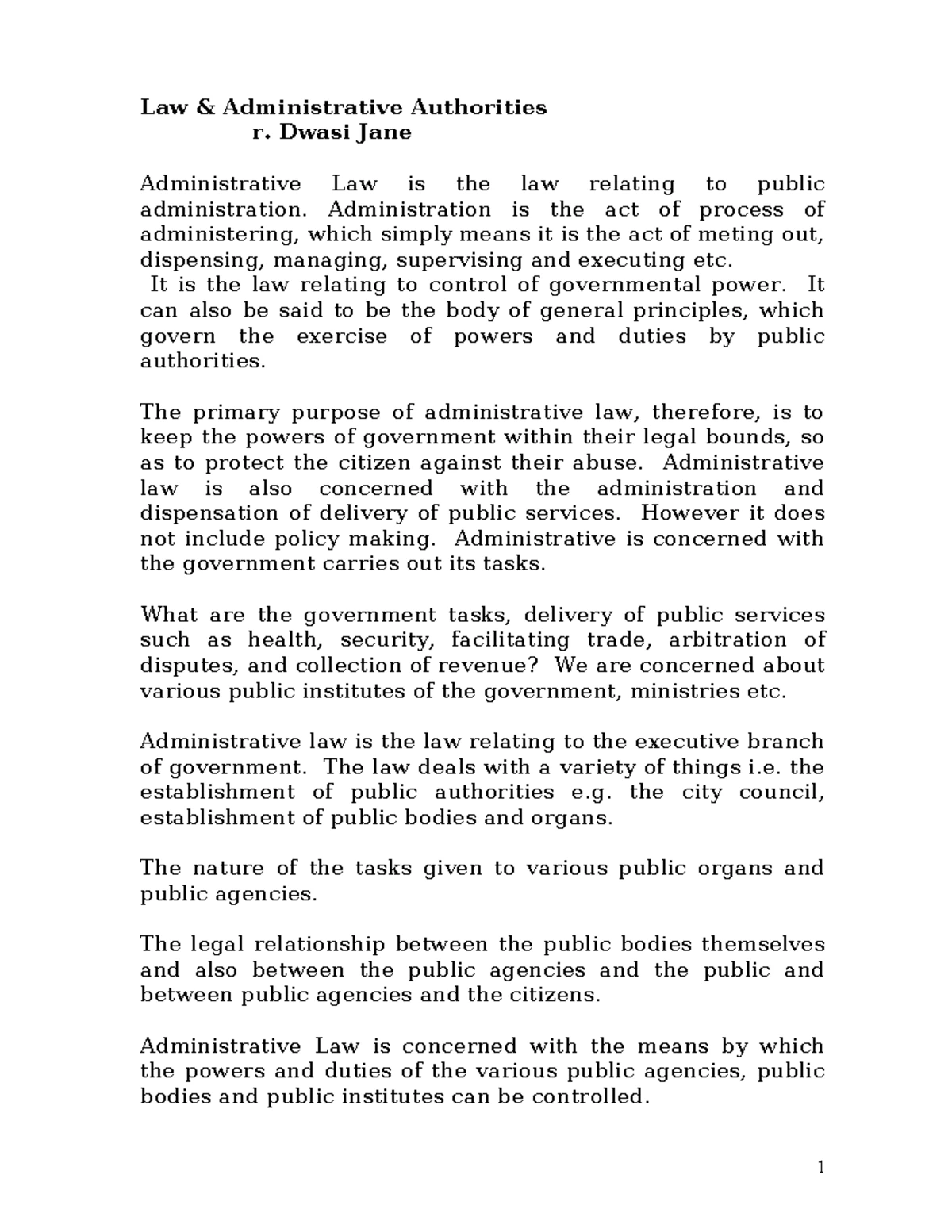 Administrative Law Overview: Key Principles and Scope - Studocu