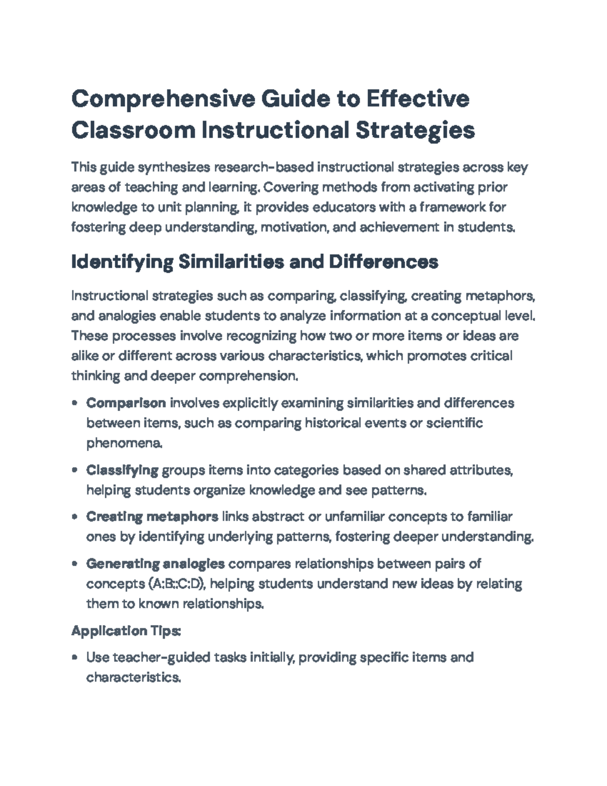 Comprehensive Guide to Effective Instructional Strategies (EDUC-202 ...