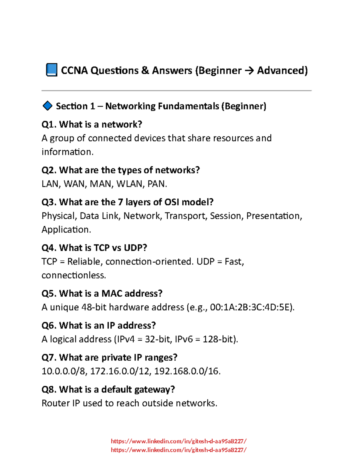 CCNA Interview Questions & Answers: Networking Fundamentals & More ...