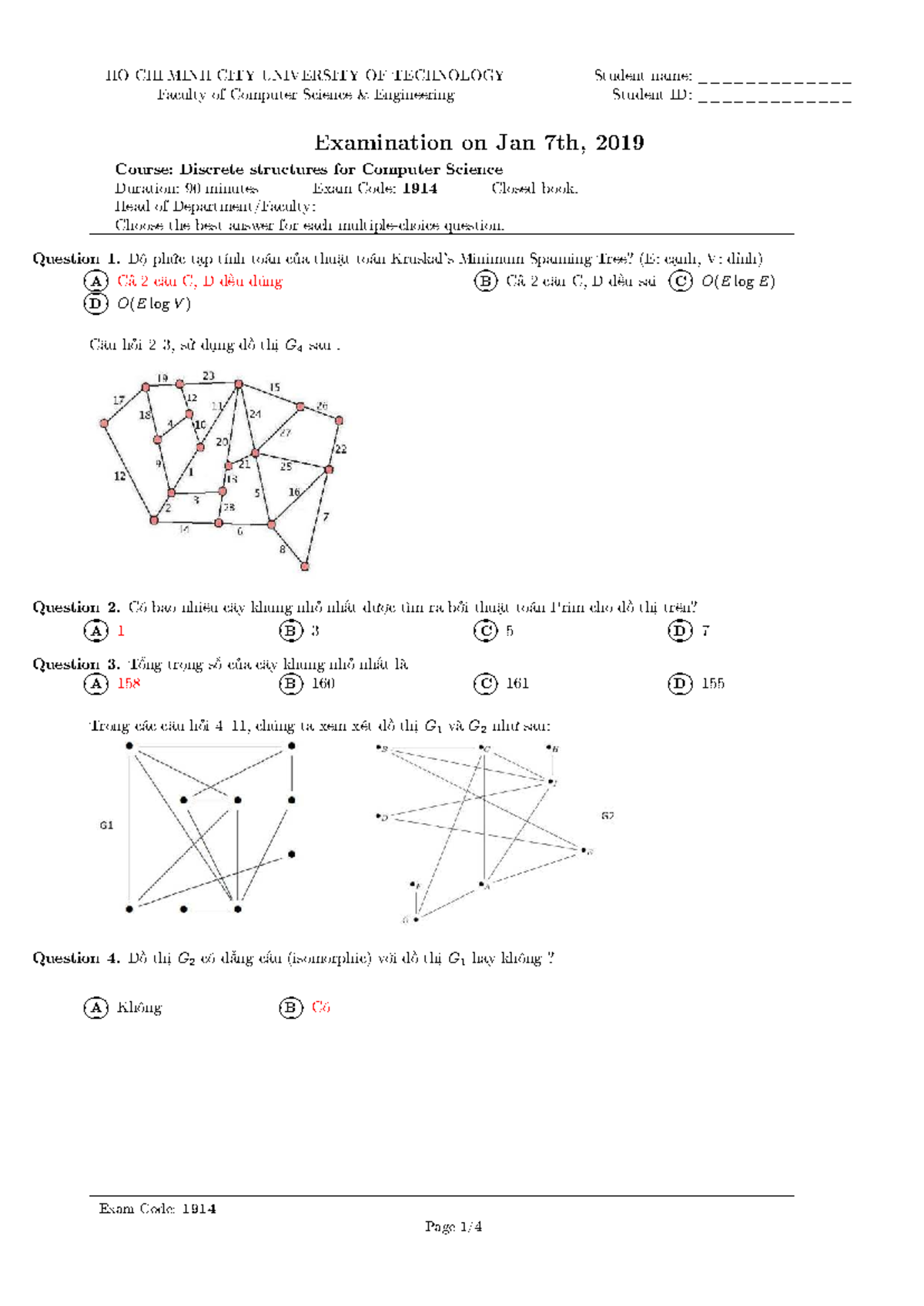 Final Exam CC191: Discrete Structures Questions and Answers - Studocu