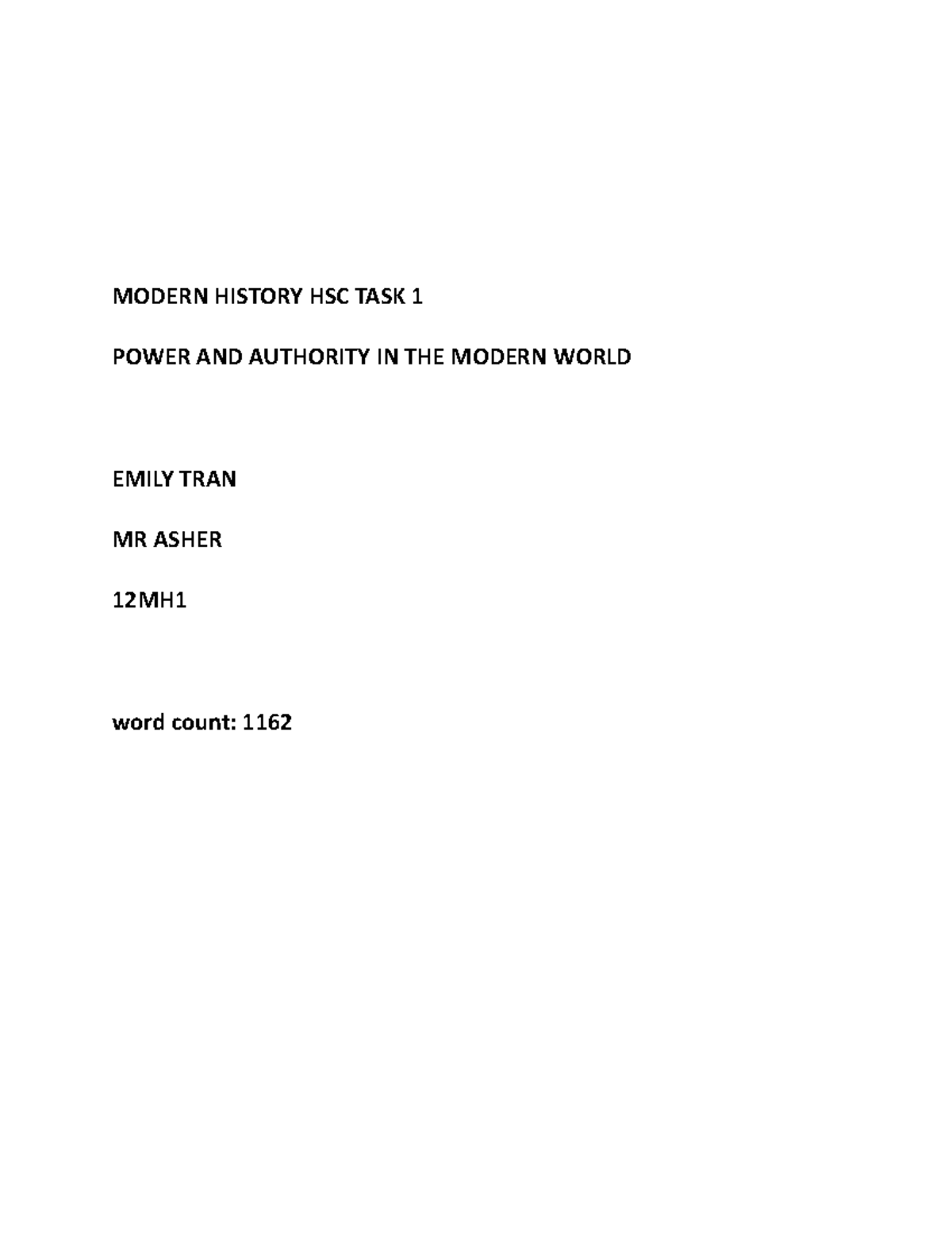 Modern History HSC Task 1: Dictatorships & Nazi Control in the Modern ...