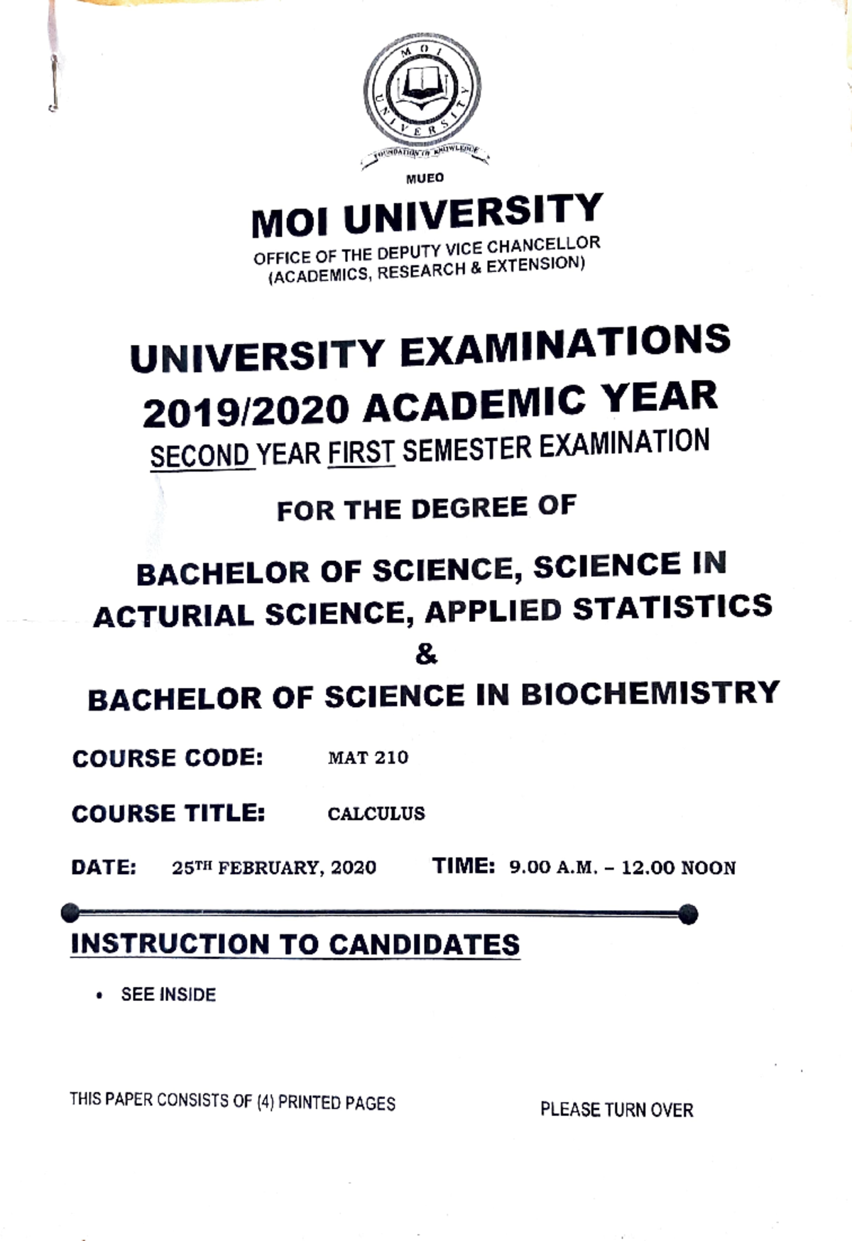 MAT 210 Final Exam Past Papers and Notes on Calculus Concepts - Studocu