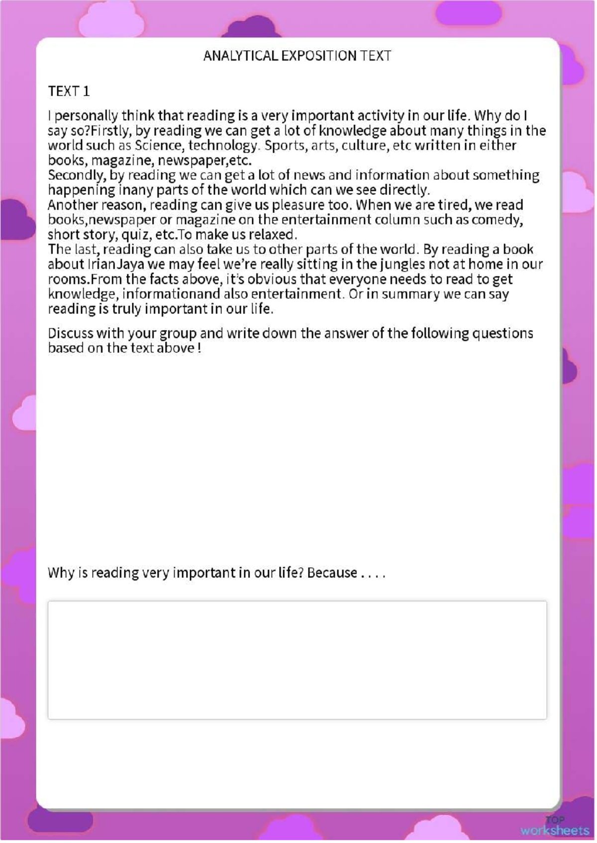Analytical Exposition: Importance of Reading and Modern Learning Tools ...