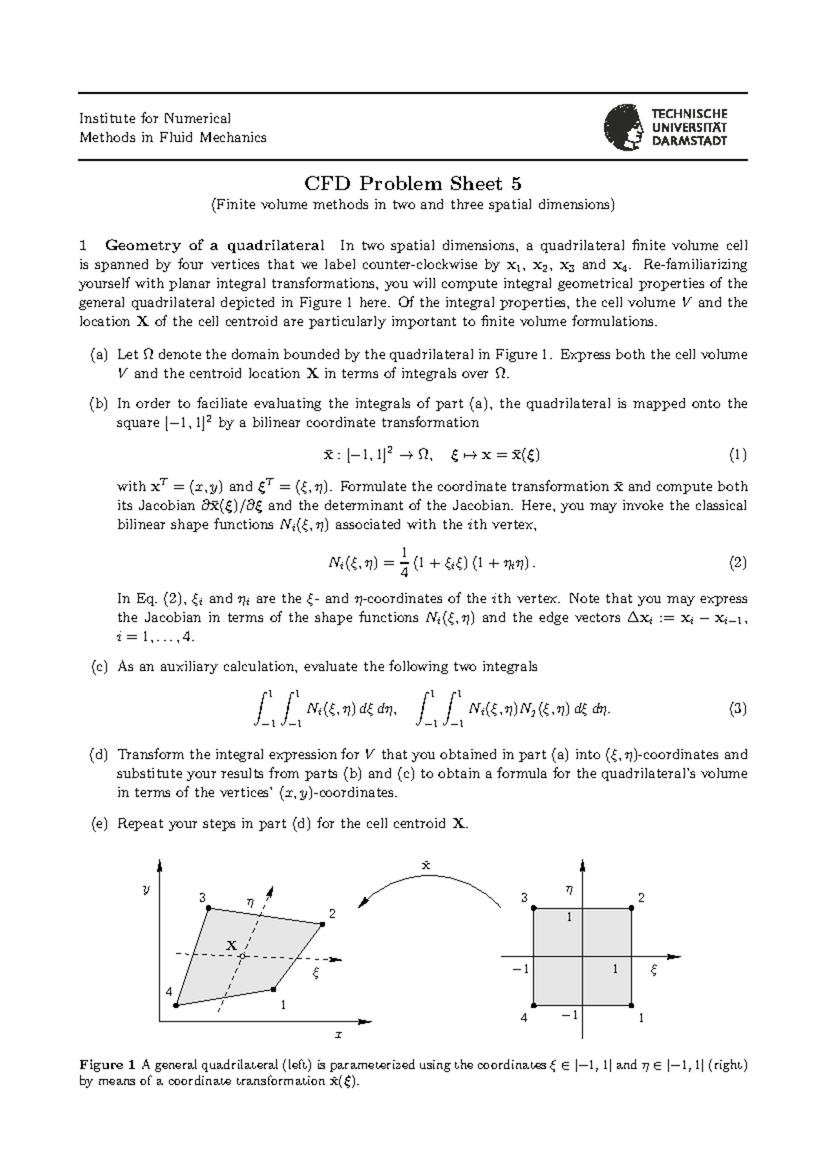 CFD Problem Sheet 5: Finite Volume Methods in 2D & 3D - Studocu