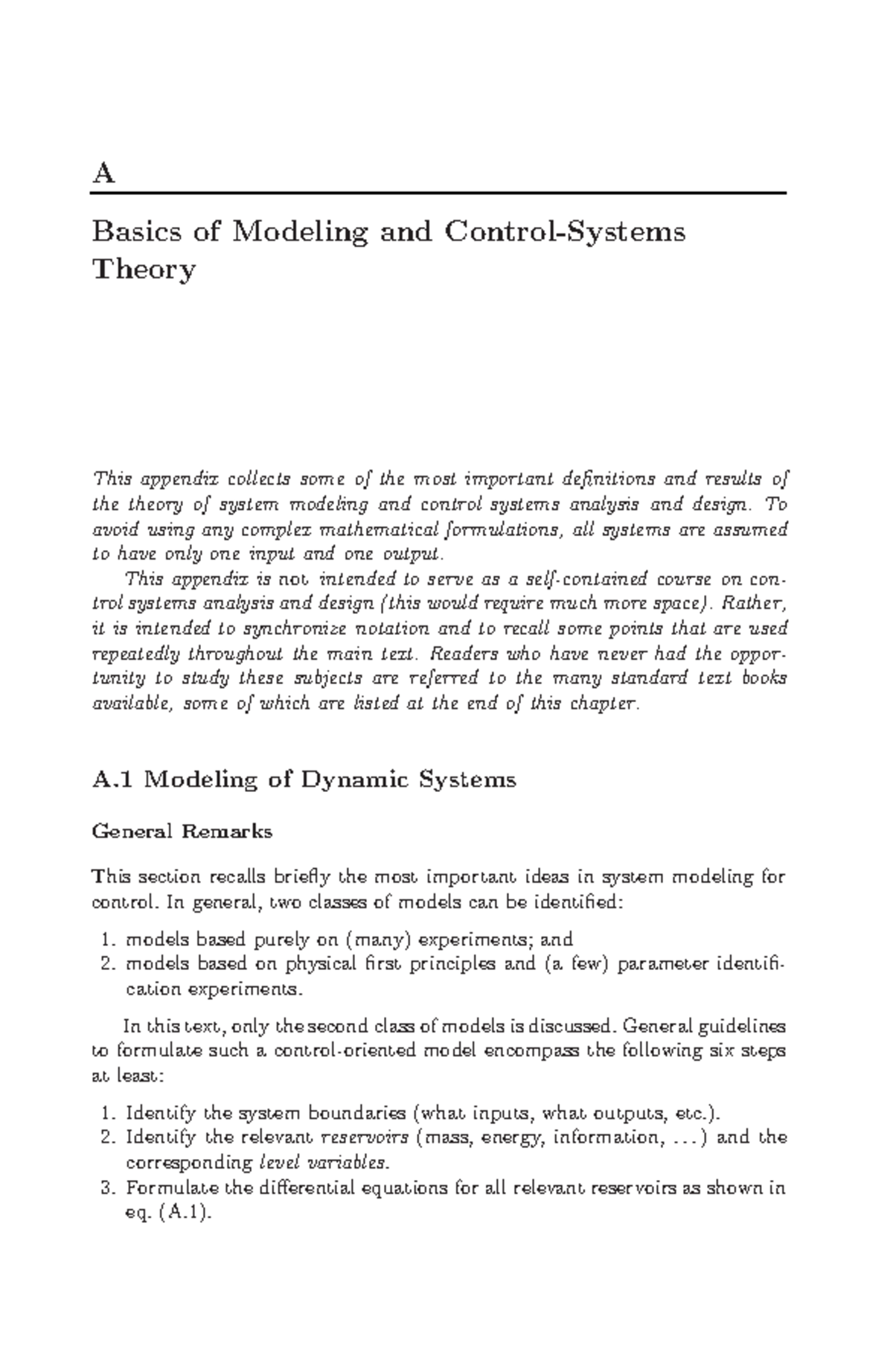 2010 Bookmatter Introduction To Modeling And Contr - A Basics of ...