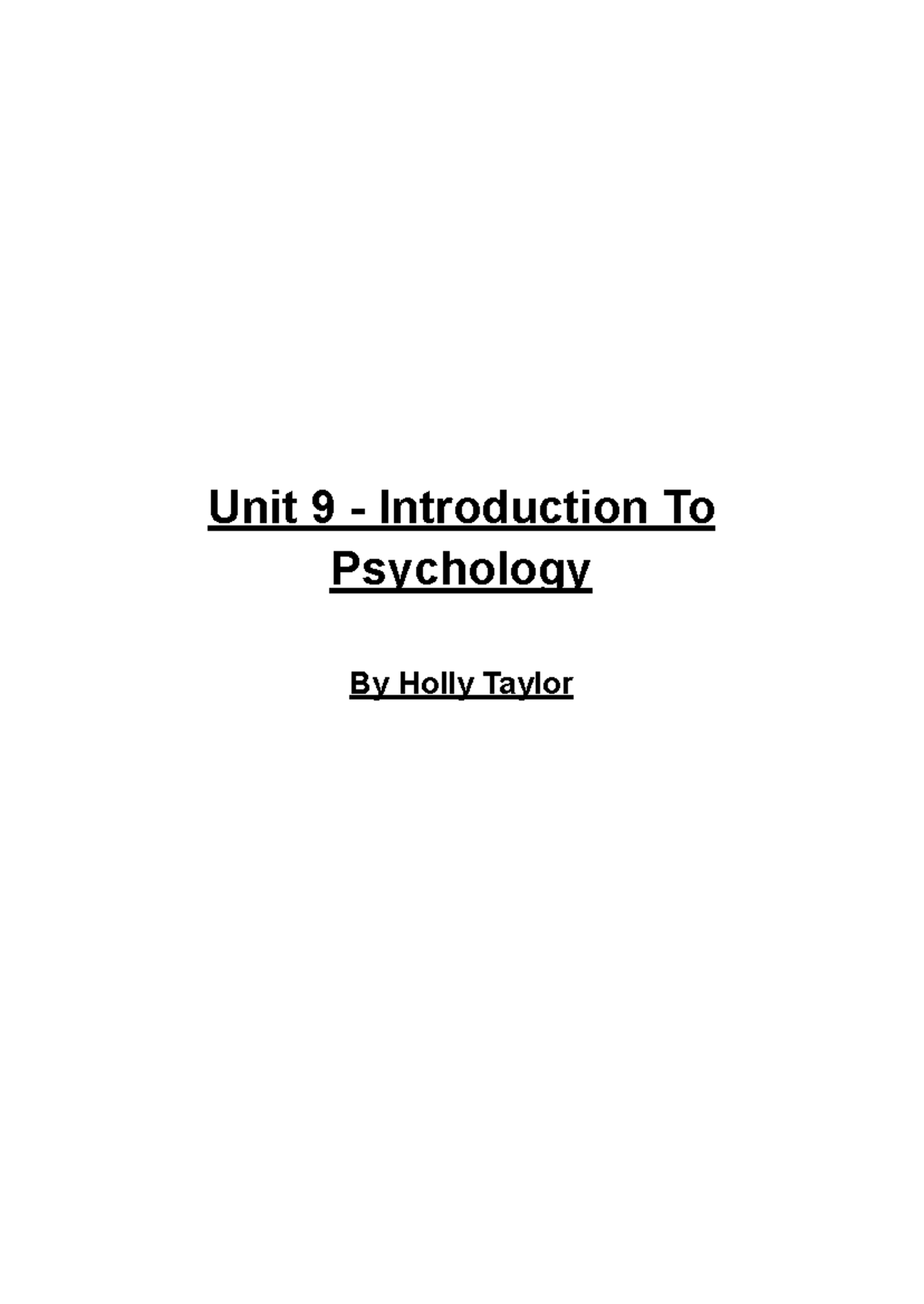 Unit 9 - Intro to Psychology: Scientific Methods & Research Techniques ...
