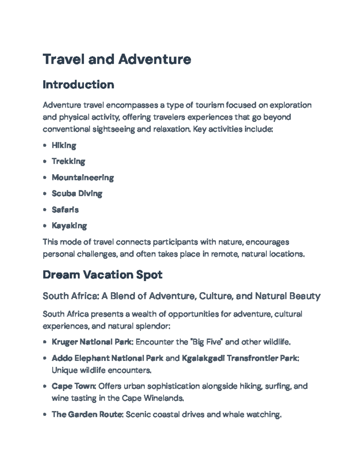 Adventure Travel and Cultural Exploration in South Africa - Travel and ...