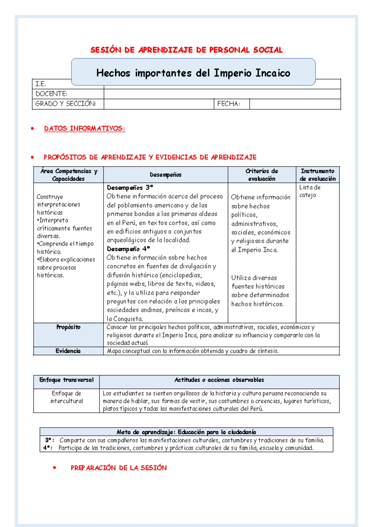 Ficha de Poblamiento de América - Personal Social 4to Primaria - Studocu