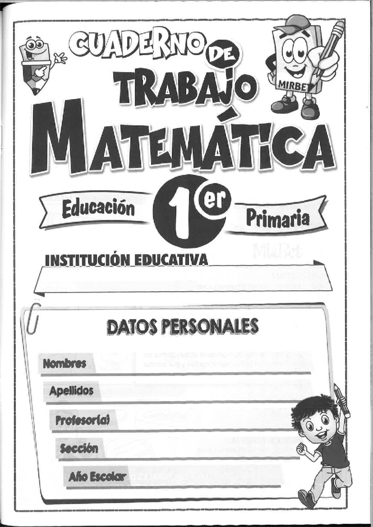 Matemática - cuaderno de trabajo para 1° de primaria - Document Preview