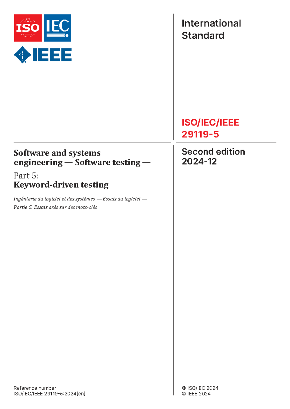ISO/IEC/IEEE 29119-5:2024 Software Testing Standards Overview - Studocu