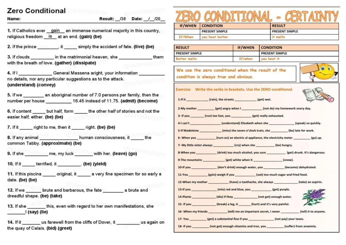 4TO Zero Conditional Exercises and Examples for Mastery - Studocu