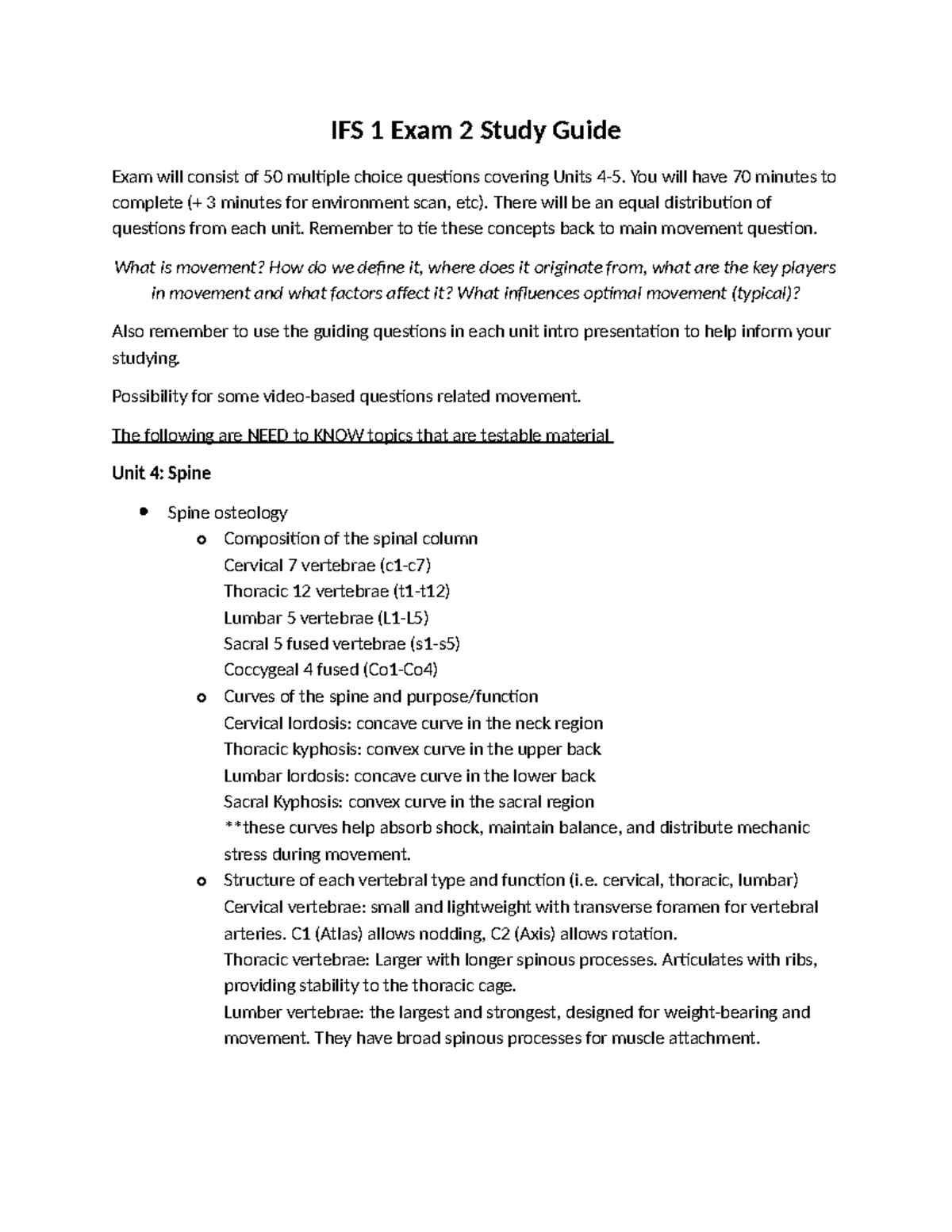 IFS 1 Exam 2 Study Guide: Essential Concepts for Units 4-5 - Studocu
