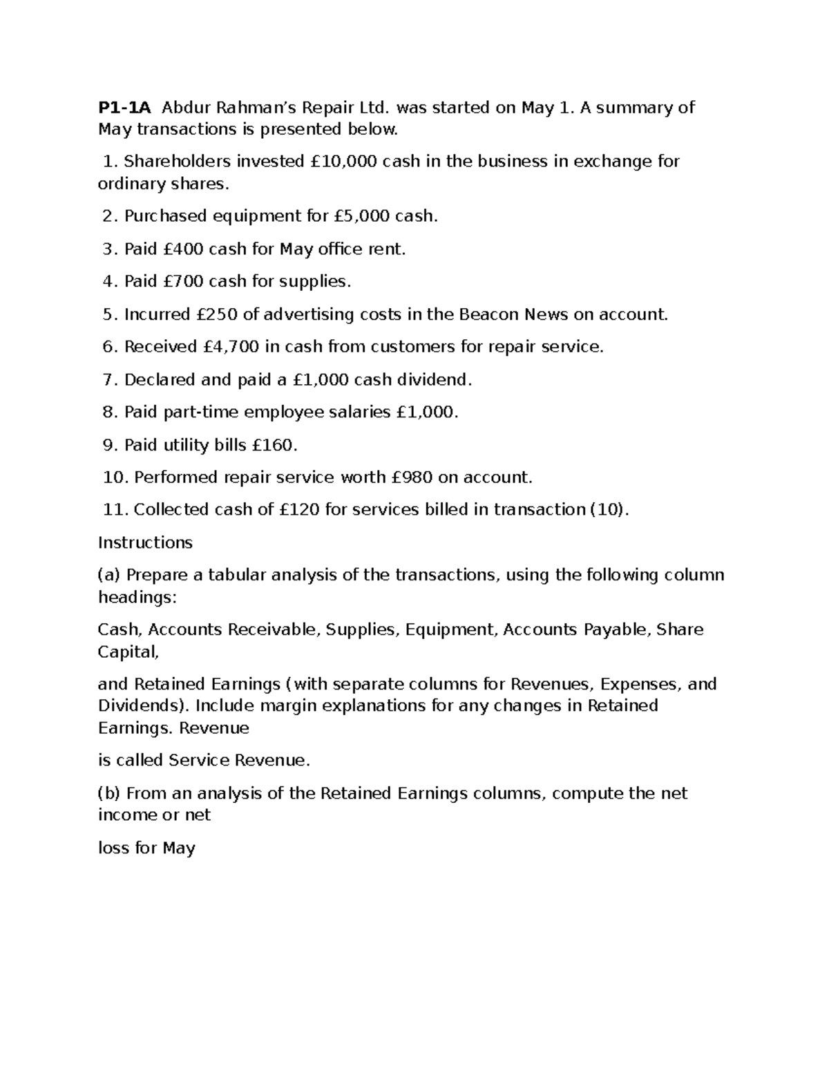 Ch 1 Math - Summary of Transactions and Financial Analysis - Studocu