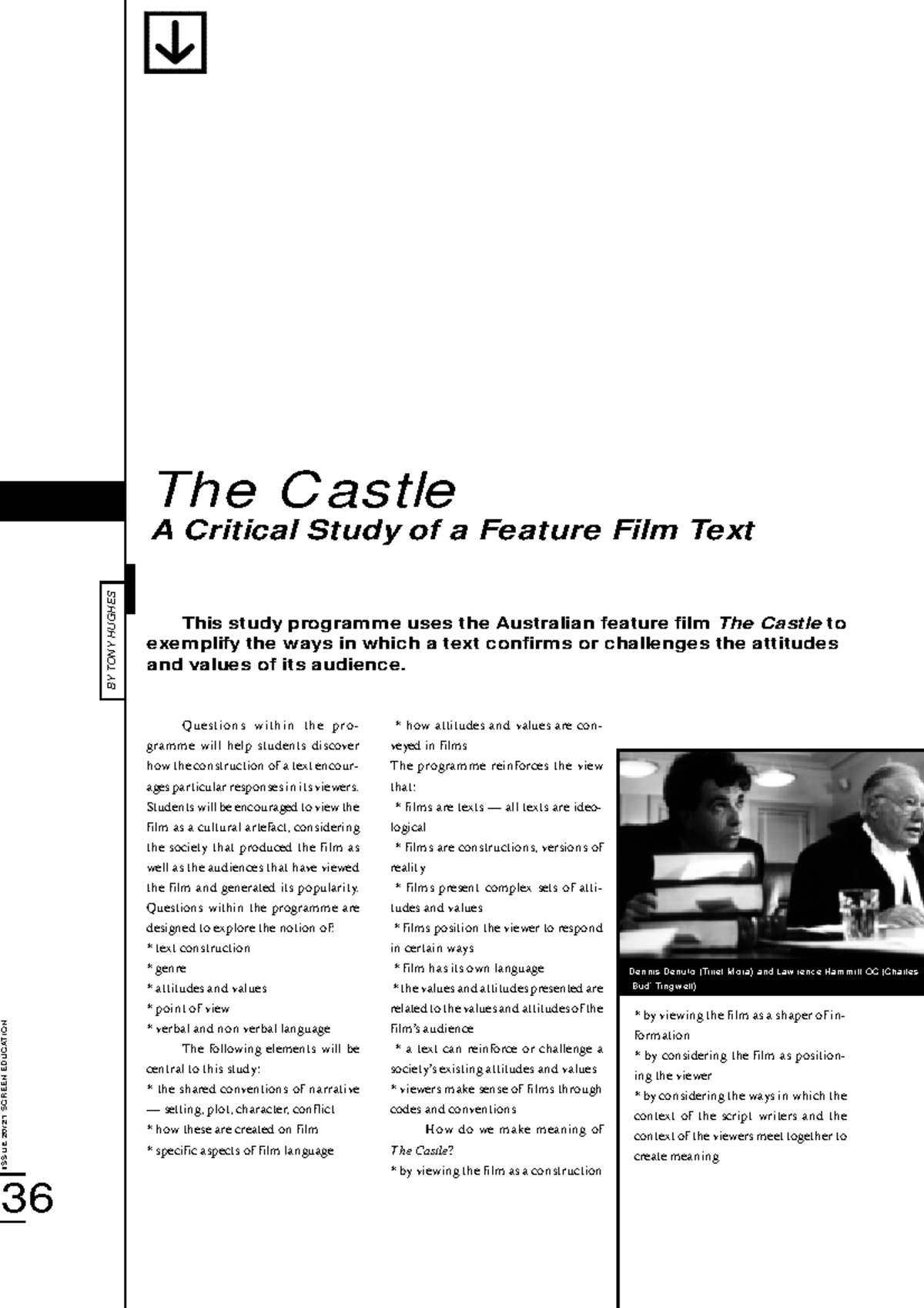The Castle: A Critical Study of Film Text in Screen Education - Studocu
