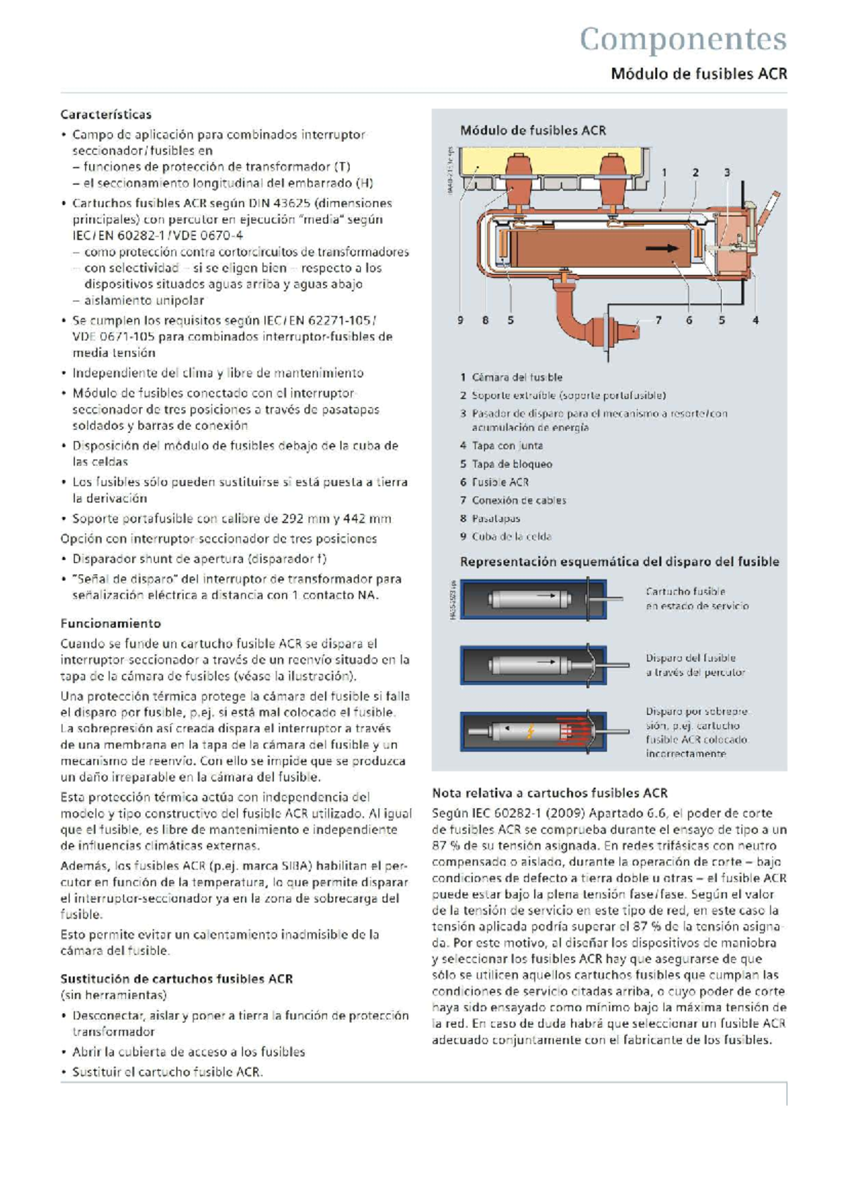 Celdas Fijas 8DA y 8DB: Interruptores de Potencia hasta 40,5 kV - Studocu