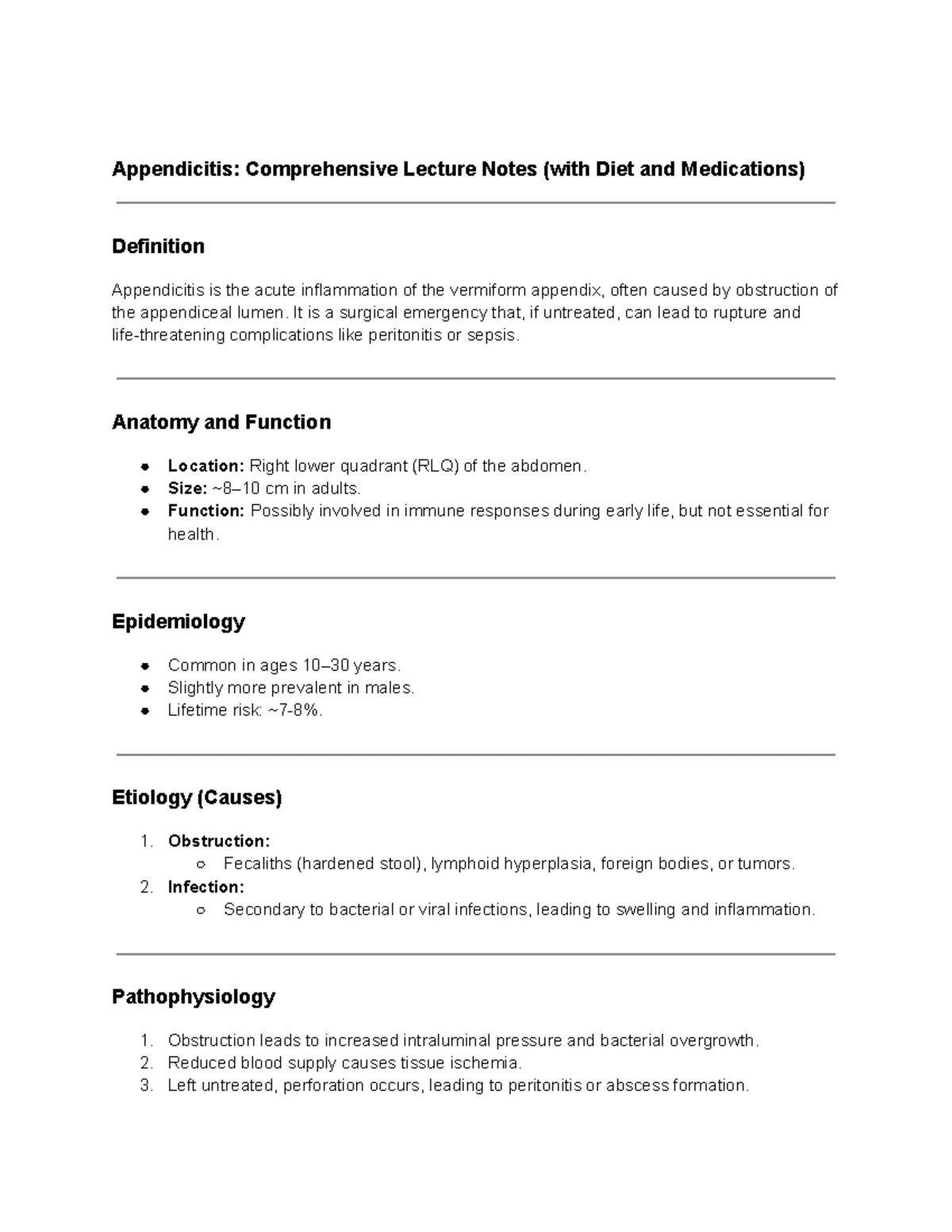 Canossa College Nursing Drug Study: Acute Cholecystitis & Appendicitis ...
