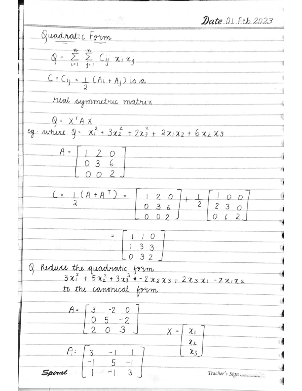 Matrices 2 - These are notes for applied mathematics 1. - Date Q Find ...