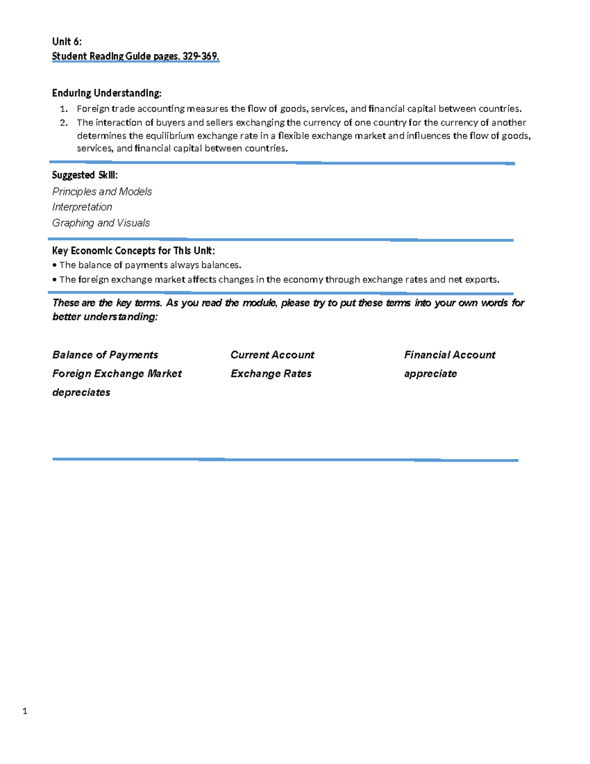 Unit 6: Macro Krugman Ed. 4 Reading Guide & Practice Questions - Studocu
