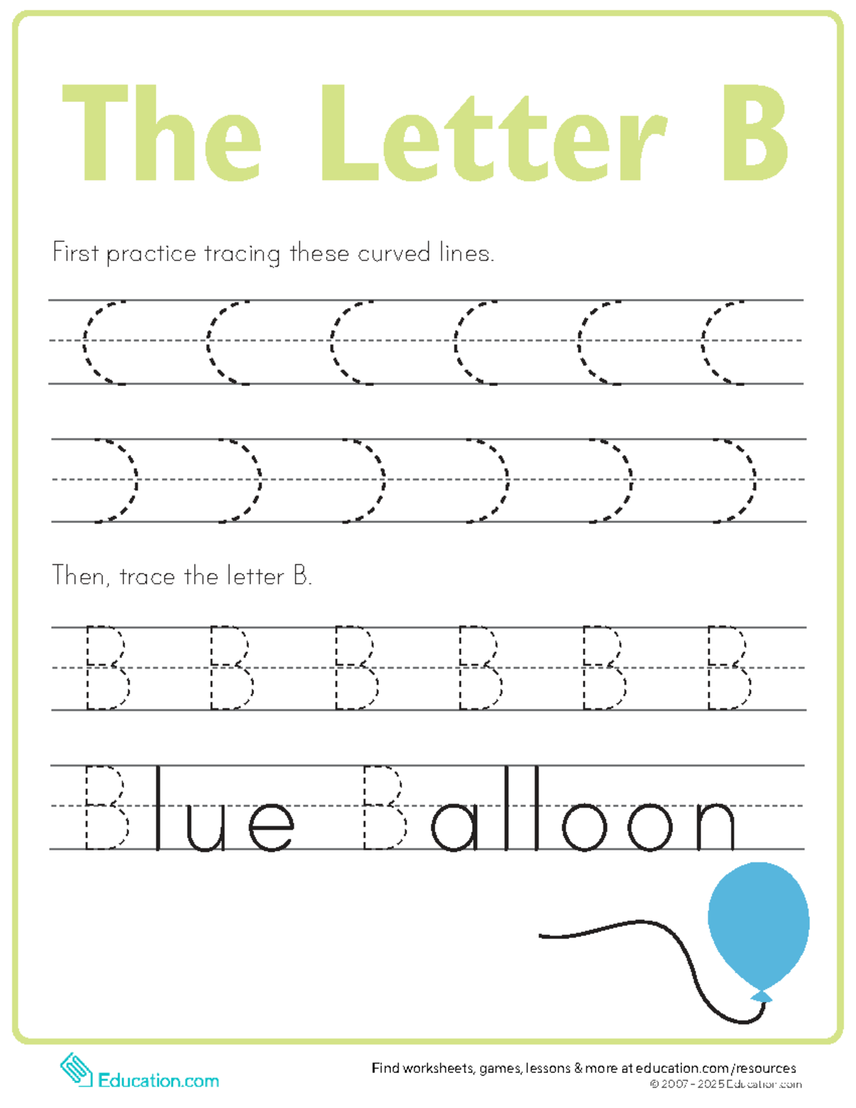 Practice tracing b prek - Gen ED 1 - First practice tracing these ...