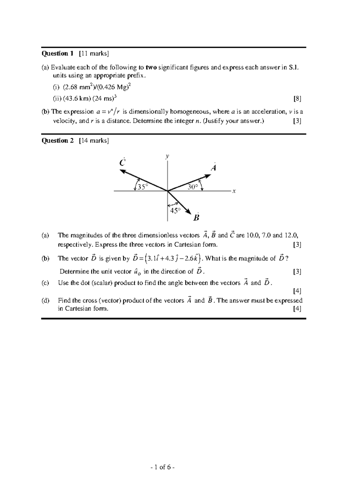 Sample Mechanics Questions for Course 104717 (Final Exam) - Studocu