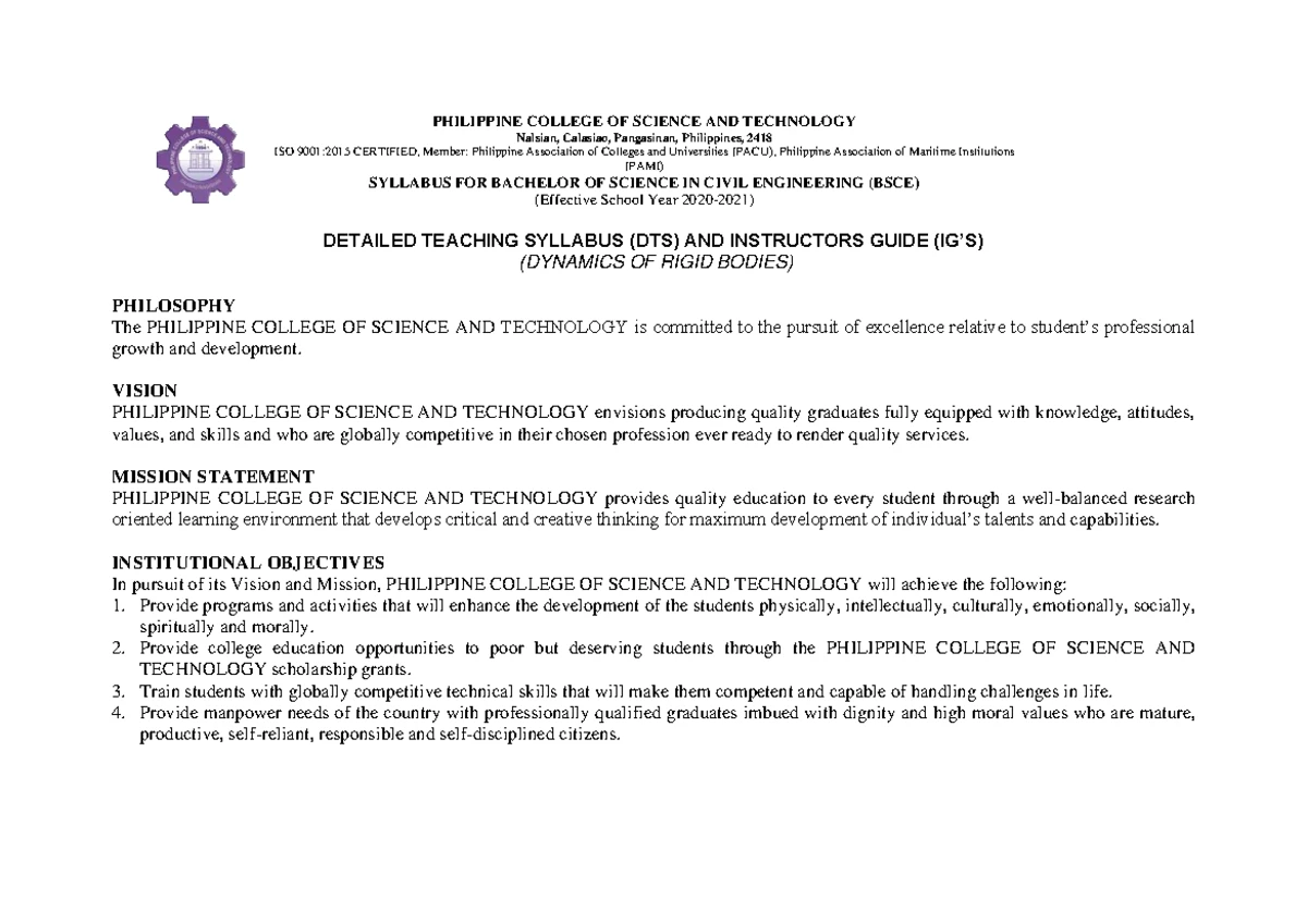 BSCE1 (GENDER AND SOCIETY) Expectations for Gender and Society Course ...