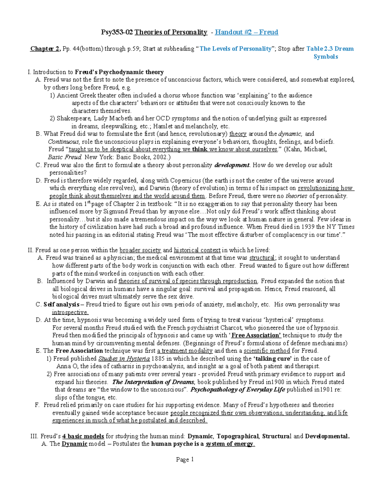 Midterm Study Notes for BIOL 101: Key Concepts and Topics - Psy353-02 ...