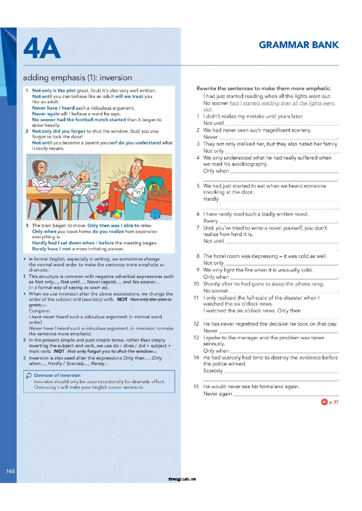 Inversion and Emphasis in English: Grammar Bank 4A Notes - Studocu