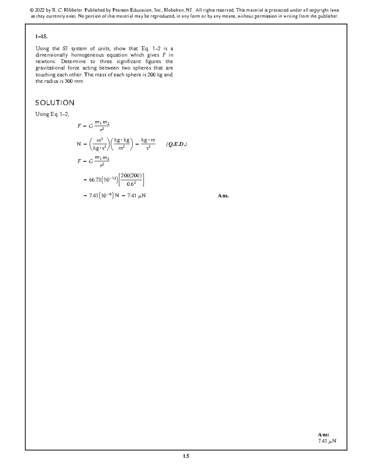 SWK 15th Ed Solution Manual - Gravitational Force Calculation - Studocu