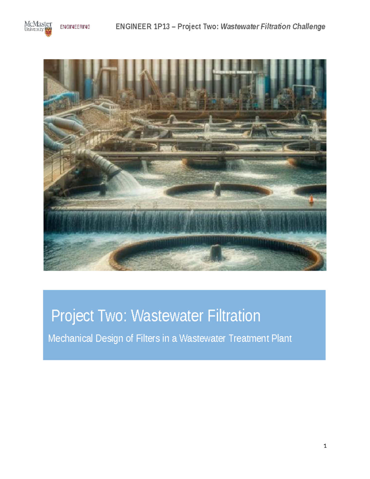 ENGINEER 1P13 Project Two: Wastewater Filtration Design Challenge - Studocu