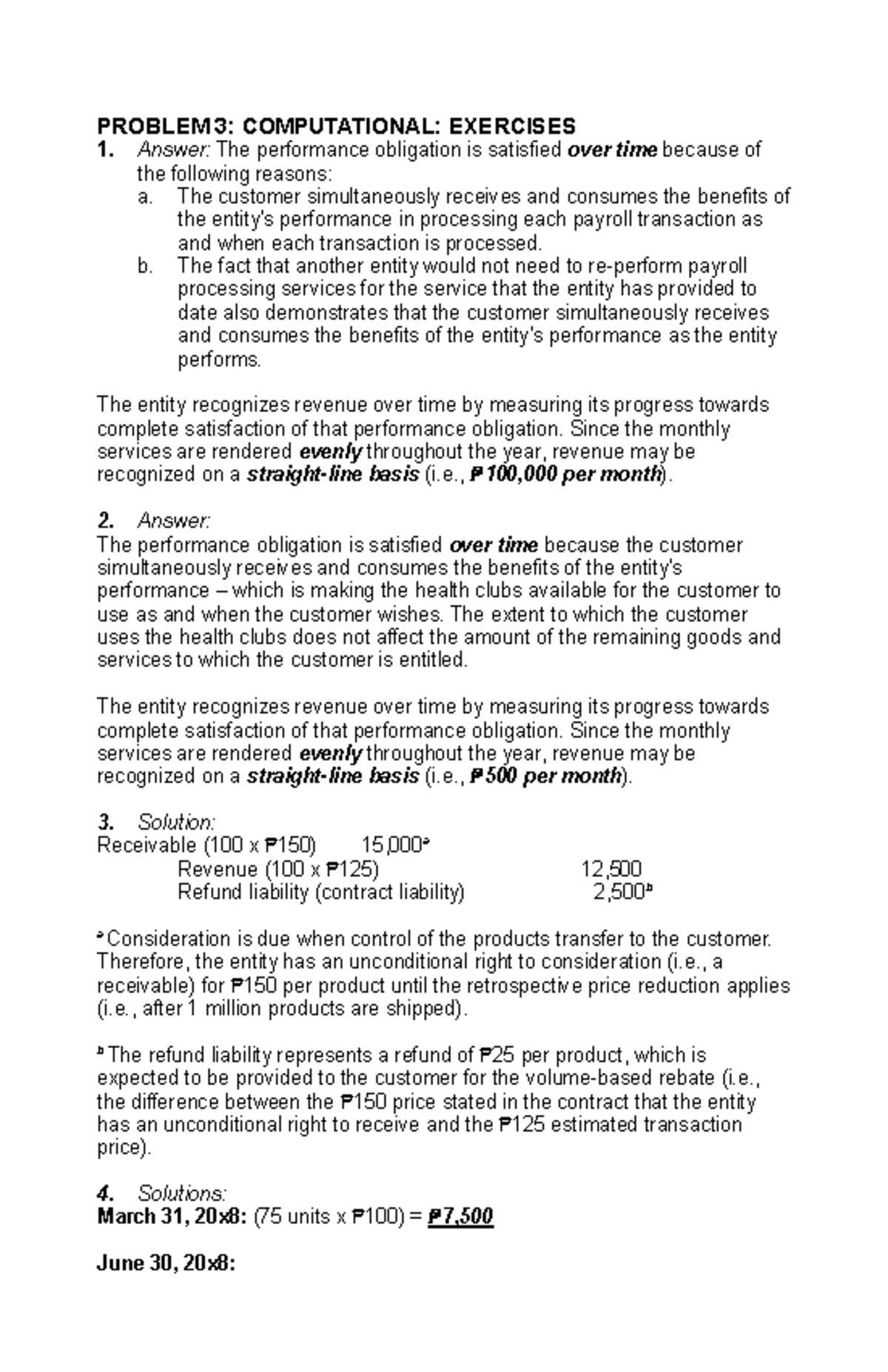 Chapter 3 PROB 3 4 KEY Answer - PROBLEM 3: COMPUTATIONAL: EXERCISES ...