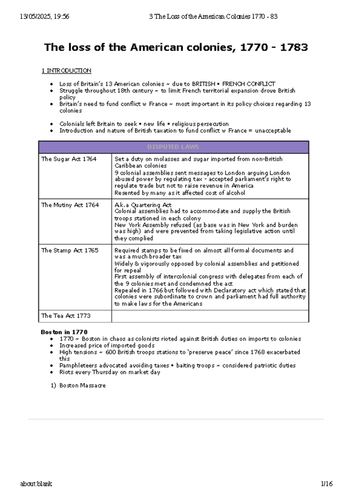 3 The Loss of the American Colonies (1770-1783): Causes and ...