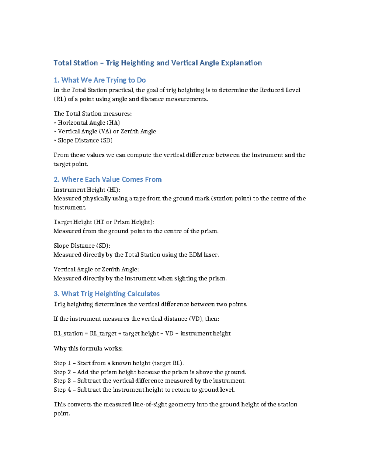 Total Station Trig Heighting: Understanding Vertical Angles ...