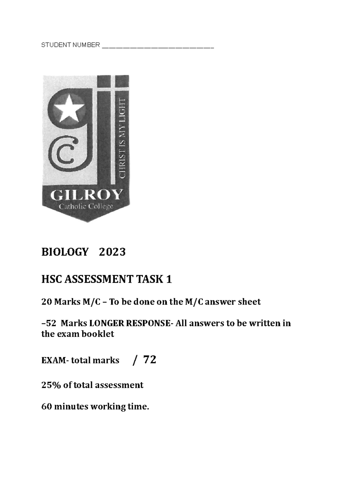 Bio Exam Mod 5 - Biology Practical Assessment Task 1 (2023) - Studocu