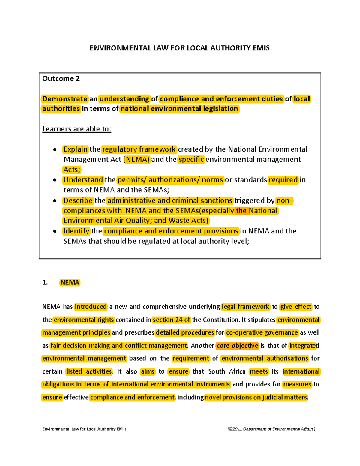 Environmental Law for Local Authorities EMIs: Compliance & Enforcement ...