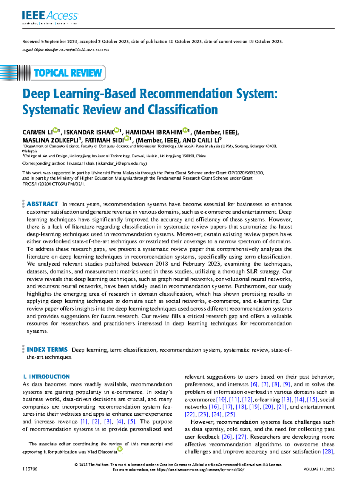 Deep Learning-Based Recommendation System Systematic Review and ...