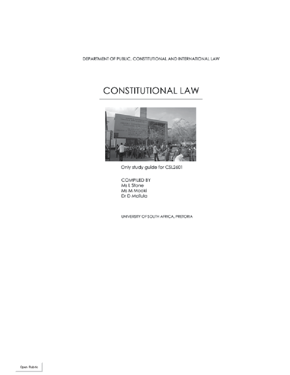 CSL2601 Constitutional Law Study Guide: Key Concepts and Principles ...