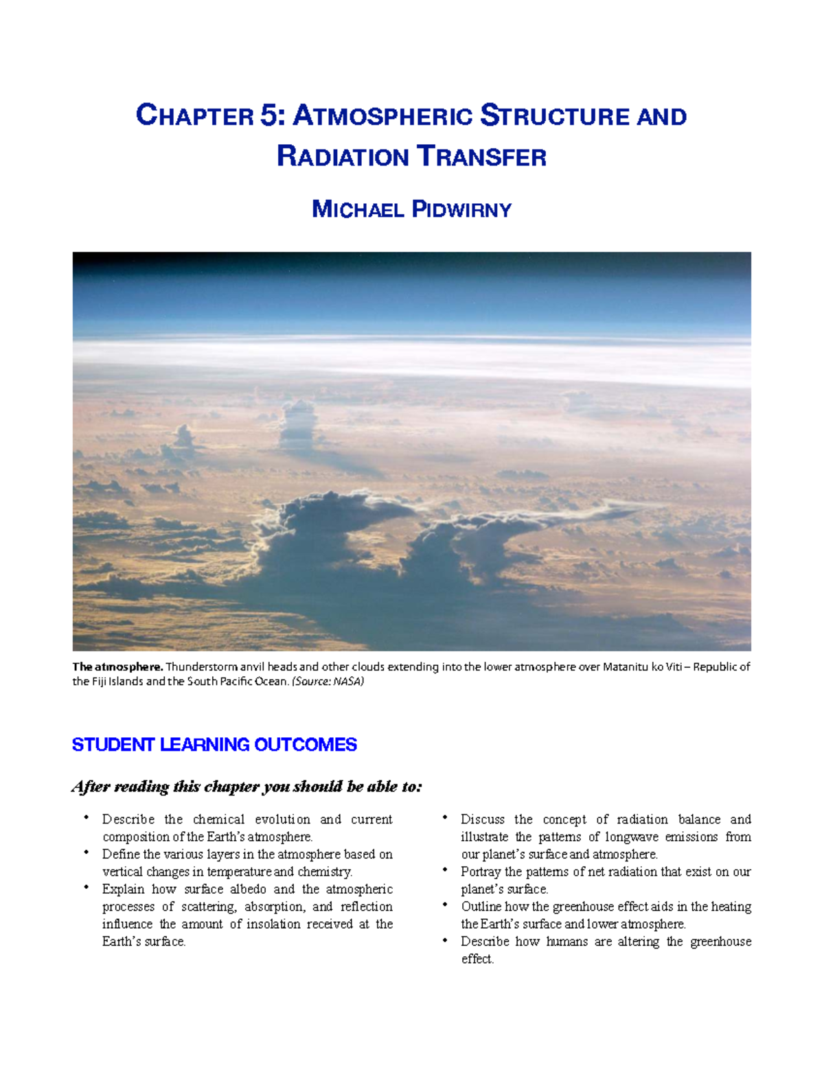 GEO101: Chapter 5 - Atmospheric Structure & Radiation Transfer - Studocu
