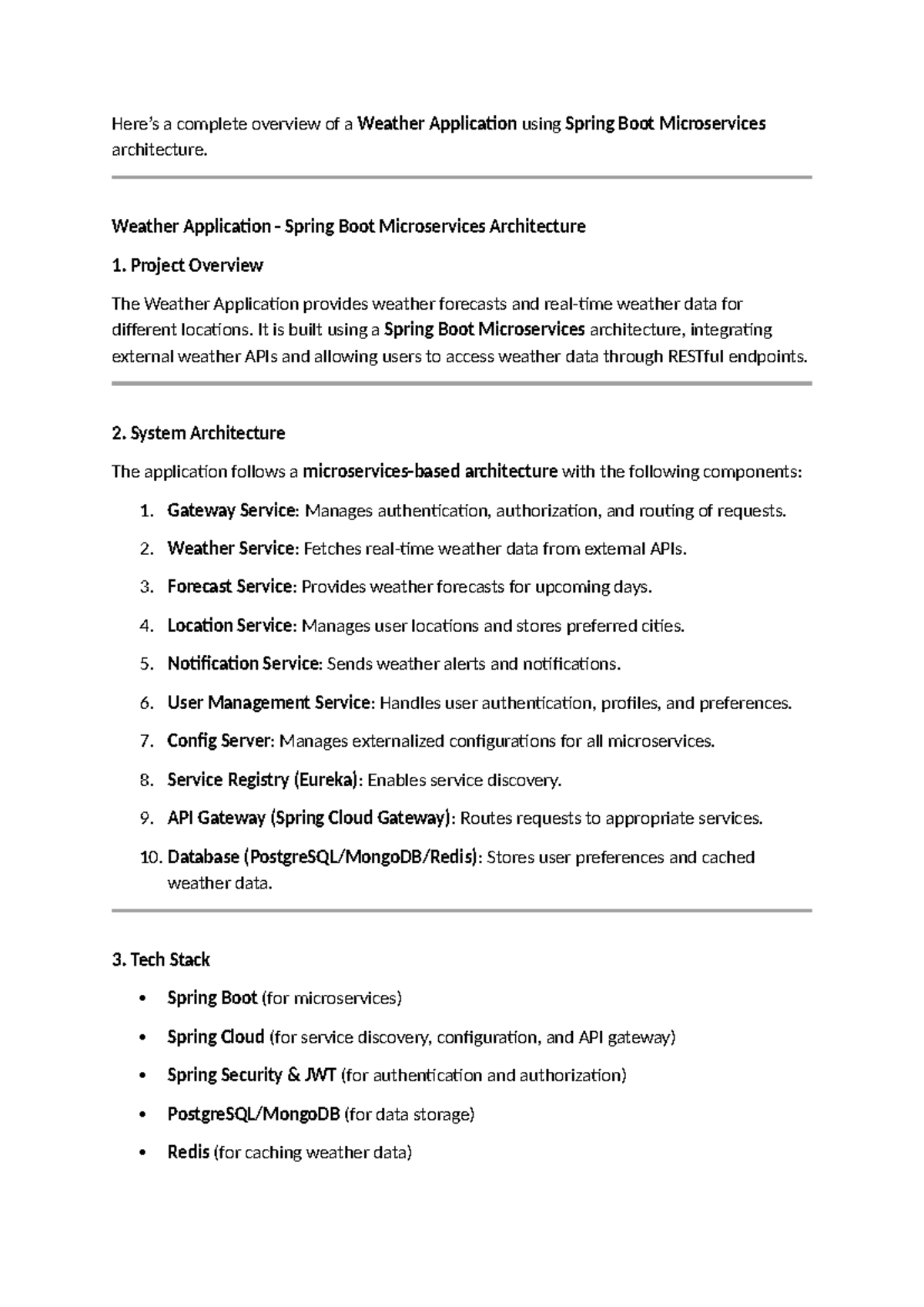 Weather Application Overview: Spring Boot Microservices (BTECH) - Studocu