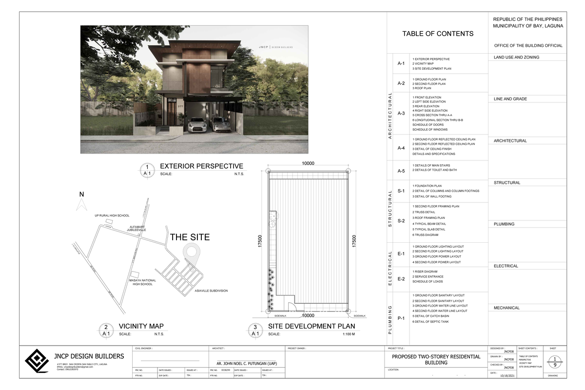 Proposed Two-Storey Residential Building Plans (JNCPDB) - Studocu