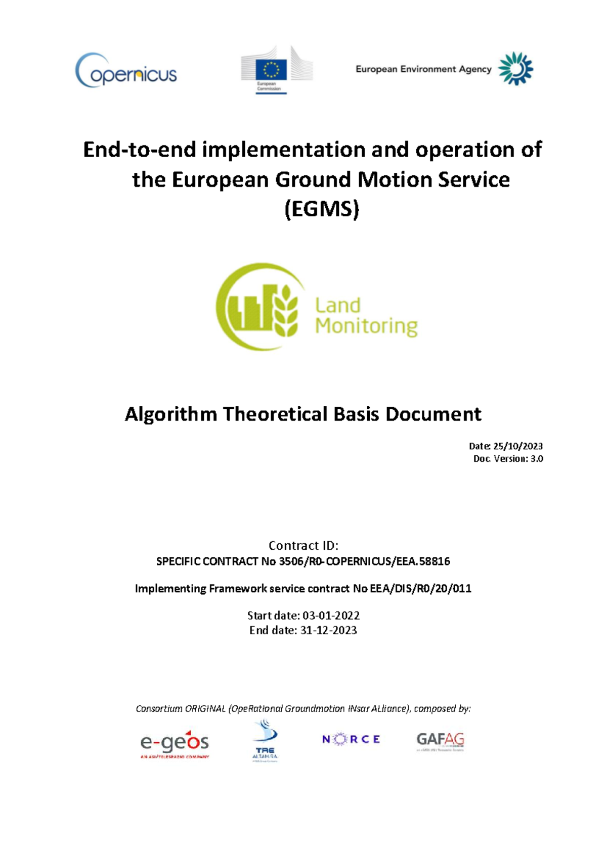 EGMS Algorithm Theoretical Basis Document: Implementation & Operation ...