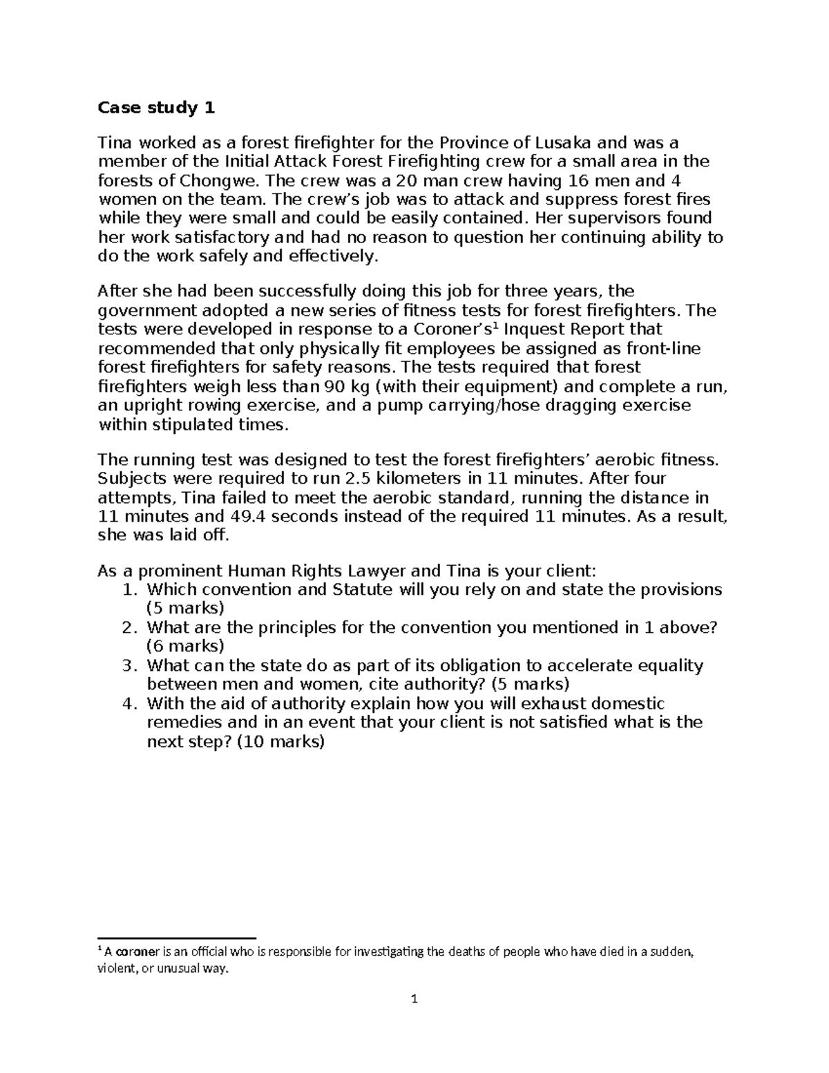 Human Rights Case Studies: Analysis & Legal Framework (HR 101) - Studocu