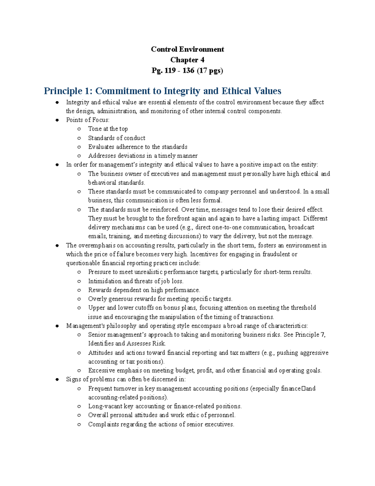 Ch 4 - Internal Controls - ACCT-4501-0LB - Control Environment Chapter ...