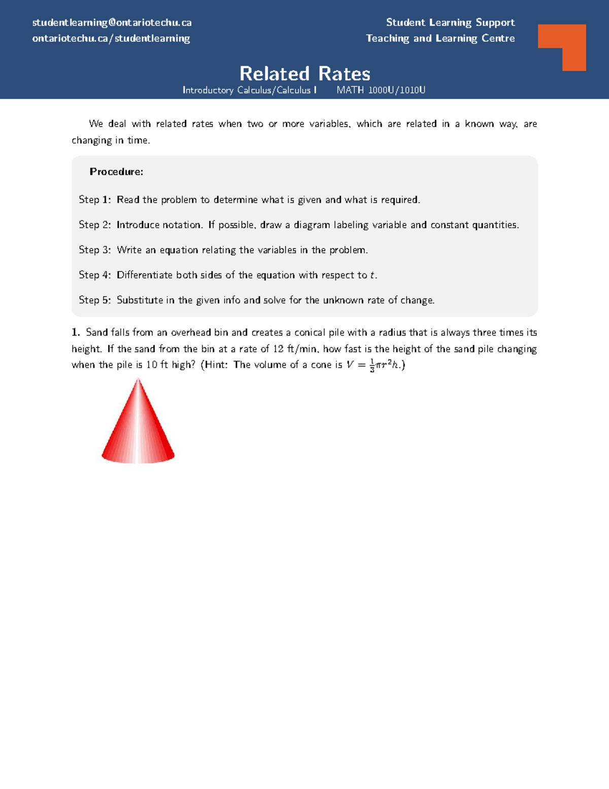 06 - Related Rates Introductory Guide MATH S25 - Studocu