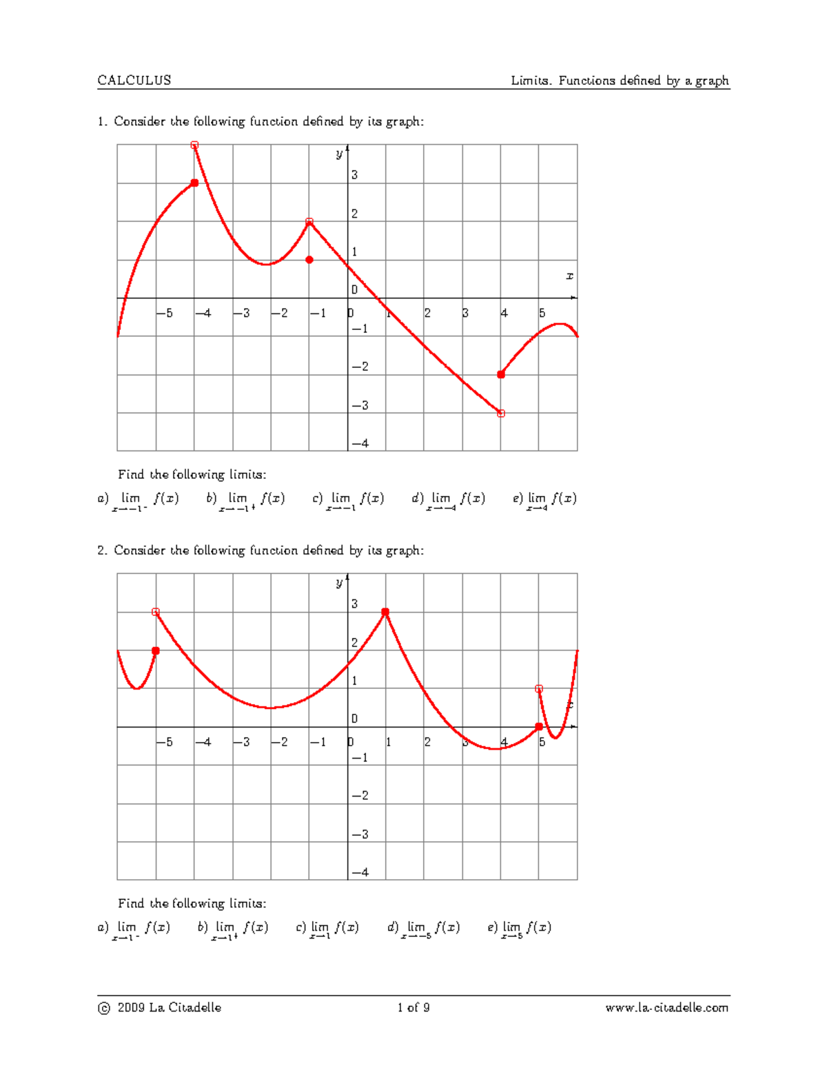 Lim08 - Calculus Limits Practice Sheet - Studocu