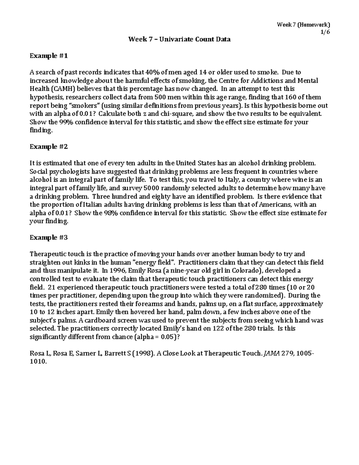 W07 - Homework: Analyzing Univariate Count Data and Hypothesis Testing ...