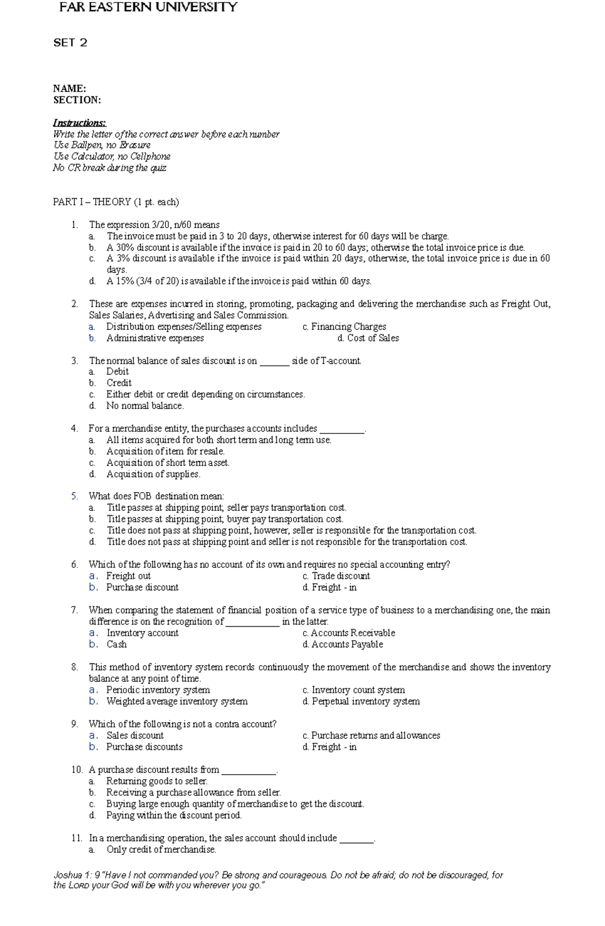 FAR SET2 - Financial Accounting & Reporting 1 Quiz Reviewer - Studocu