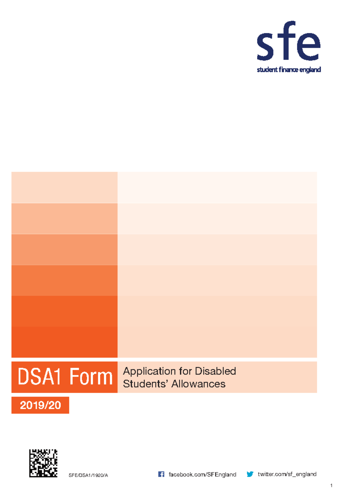 SFE DSA1 Form 1920 - Application Process for Disabled Students - Studocu